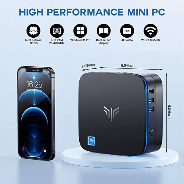 Микрокомпьютер NiPoGi AK1 PRO Mini PC (Celeron N5105, 8GB