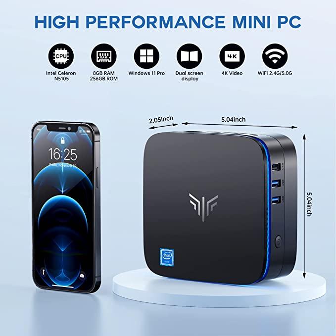 Микрокомпьютер NiPoGi AK1 PRO Mini PC (Celeron N5105, 8GB