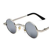 Солнцезащитные очки маленькие круглые (38мм) (Silver-Silver)