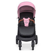 Коляска прогулянкова El Camino ME 1024 X4 Pink Lines книжка сталева рама чохол на ніжки, фото 2