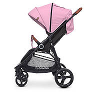 Коляска прогулянкова El Camino ME 1024 X4 Pink Lines книжка сталева рама чохол на ніжки, фото 4