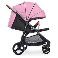 Коляска прогулянкова El Camino ME 1024 X4 Pink Lines книжка сталева рама чохол на ніжки, фото 3