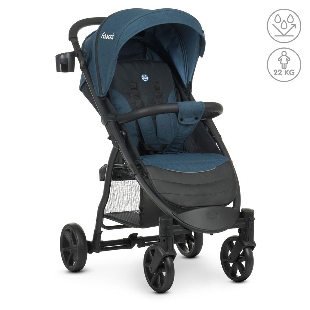 Коляска прогулочная El Camino Favorit v2 M 3409N Midnight Navy навантаження 22кг фаворит синя