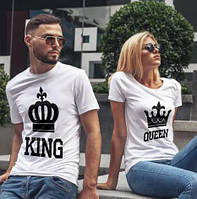 Футболки для пары с принтом KING and QUEEN