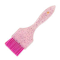 Кисть для балаяжа, окрашивания волос широкая 18,5х5,5 см пластик/нейлон Розовая