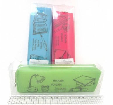 Пенал 1 відд. силікон No1242 Study 19*5.5*4см, PVC, mix 3, фото 1