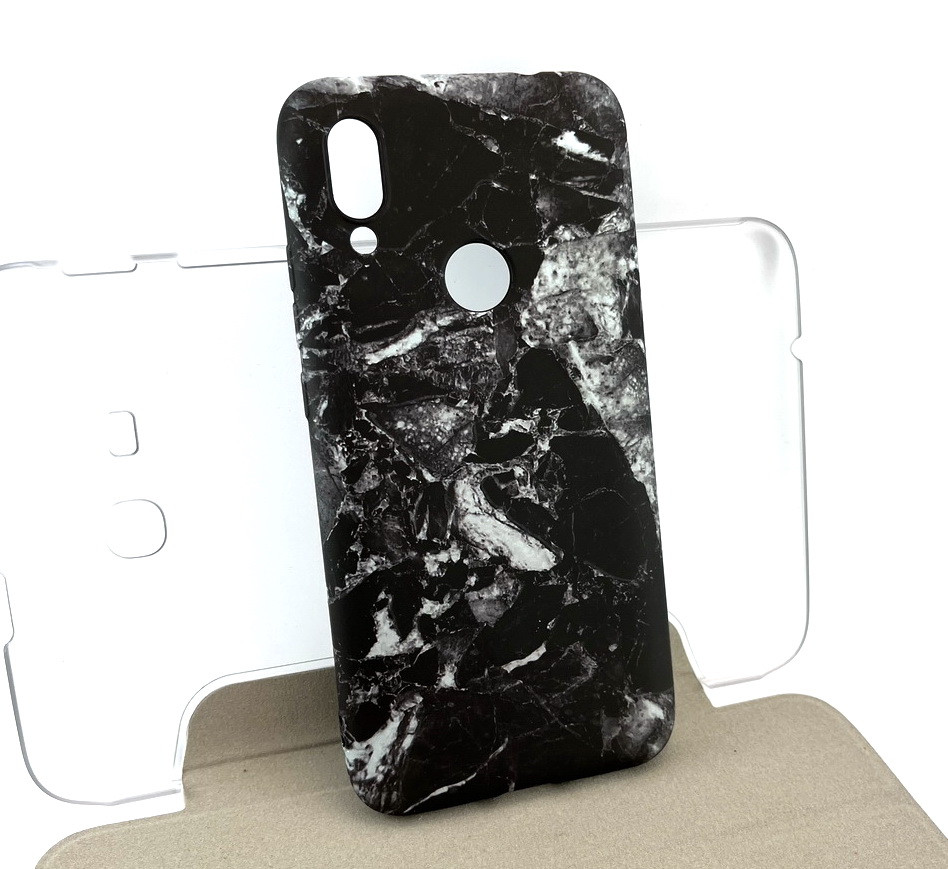 Чохол на Xiaomi Redmi 7 накладка силіконовий бампер Marble Soft Touch чорний