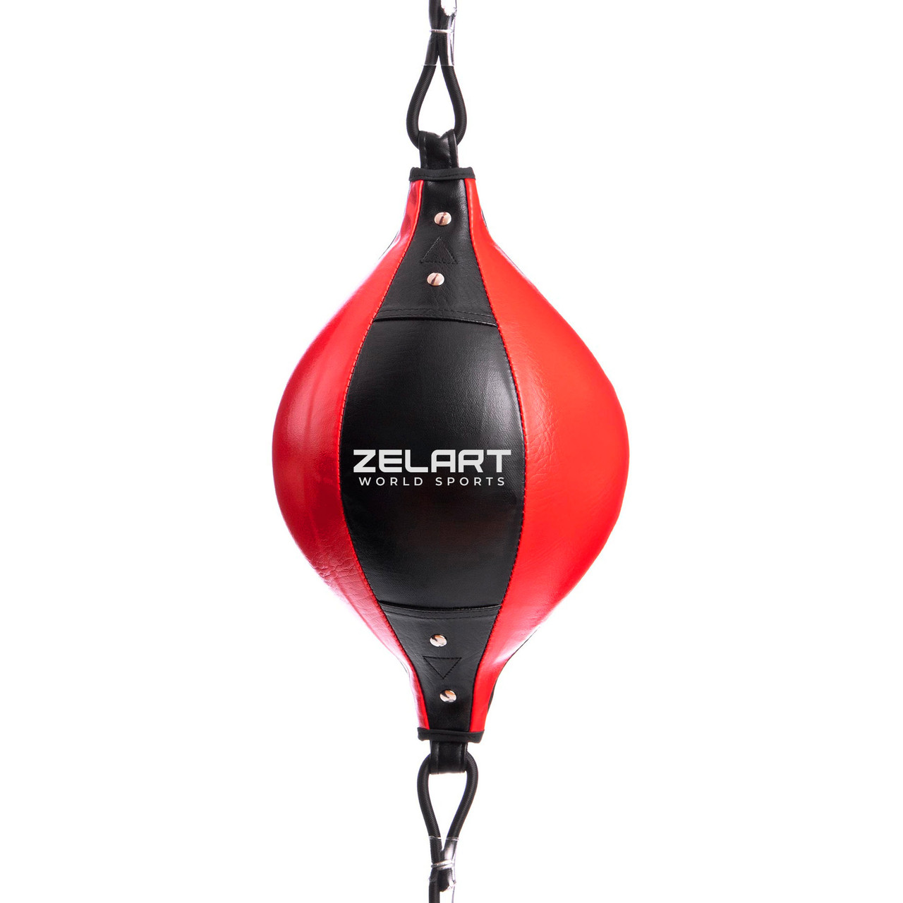 Груша пневматична на розтяжках Zelart BO-6316 (розмір 35x20 см) чорний-червоний, фото 1