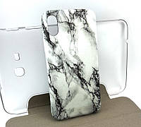 Чехол на iPhone X, iPhone XS накладка Marble Soft Touch бампер белый