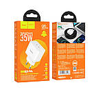 YUF Сетевое зарядное устройство Hoco N29 2 Type-C PD 35W белое, фото 5