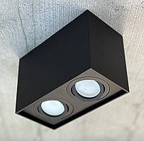 Накладний поворотний Feron ML305-2 MR16 GU10 подвійний стельовий світильник Чорний