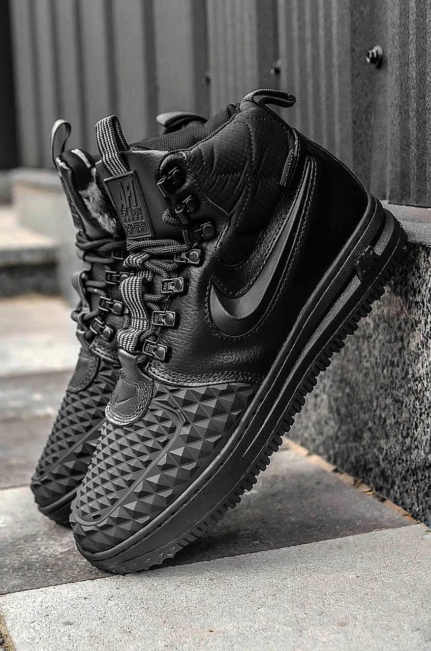 Кросівки чоловічі чорні зимові Nike Lunar Force 17 Duckboot black (01571)