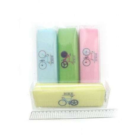 Пенал 1 відділення силікон No1235 Bike 19*5.5*4см, PVC, mix 4, фото 1