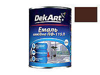 Эмаль алкидная (краска) ПФ-115 коричневая 0,9 кг. ТМ DEKART