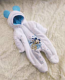 Демісезонний махровий конверт + комбінезон для новонароджених хлопчиків, Діснеївський принт, фото 4