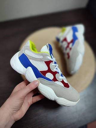 Кроссовки Adidas Yeezy 500 Grey/Blue серые с синим и красным женские кроссовки адидас изи 500, фото 1