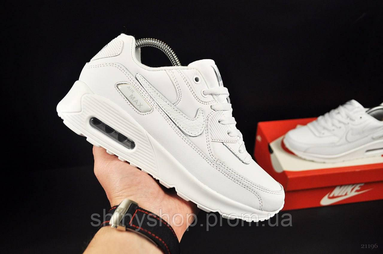 Кроссовки Мужские N!!ke Air Max 90 All White, кроссовки найк аир макс ...