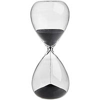Песочные часы TFA (1860091090), 15 минут, таймер, антрацитовый песок, прозрачное стекло, 19 x 7.3 см