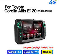 Junsun 4G Android магнитола для Toyota corolla e120 2000-2006 wifi 4+64 WiFi MTK Full 6"