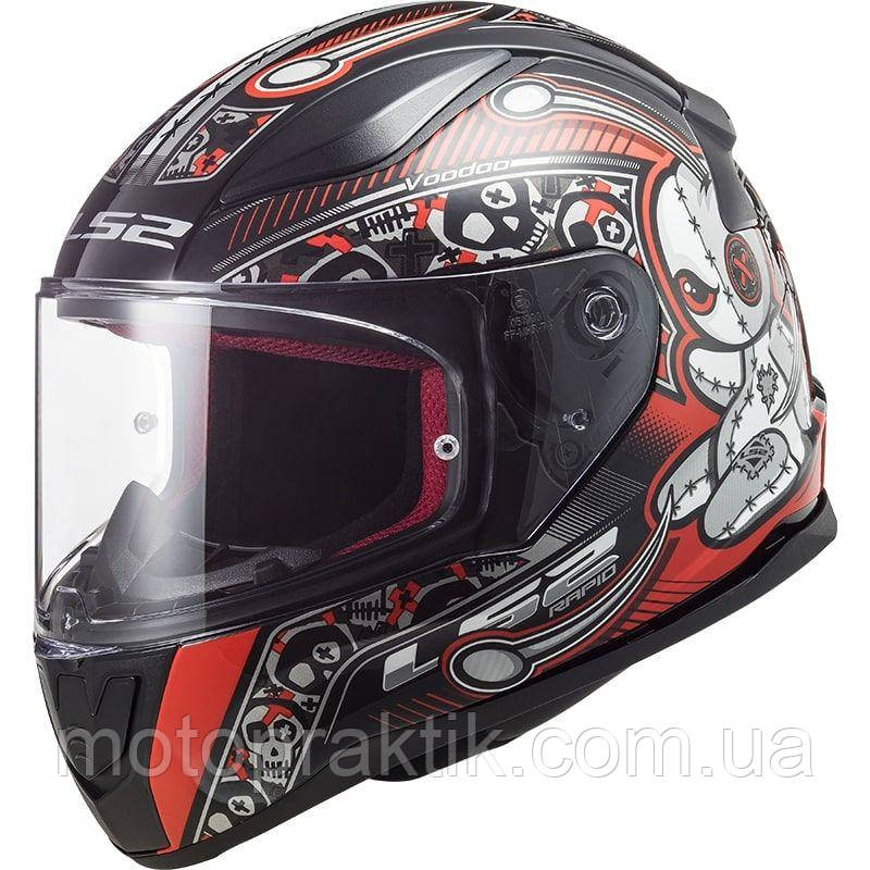 LS2 FF353J RAPID MINI Voodoo Black Red, S Мотошолом інтеграл дитячий