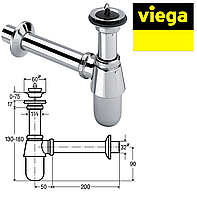 Сифон для раковины VIEGA 1 1/4 х1 1/4 хром бутылочный з/г 366681