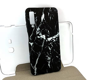 Чохол на Samsung A7 2018, A750 накладка бампер Marble Soft Touch черный