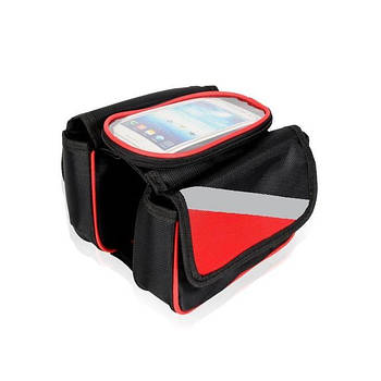 Велосипедна "сумка-штани" на раму з відділенням для телефону