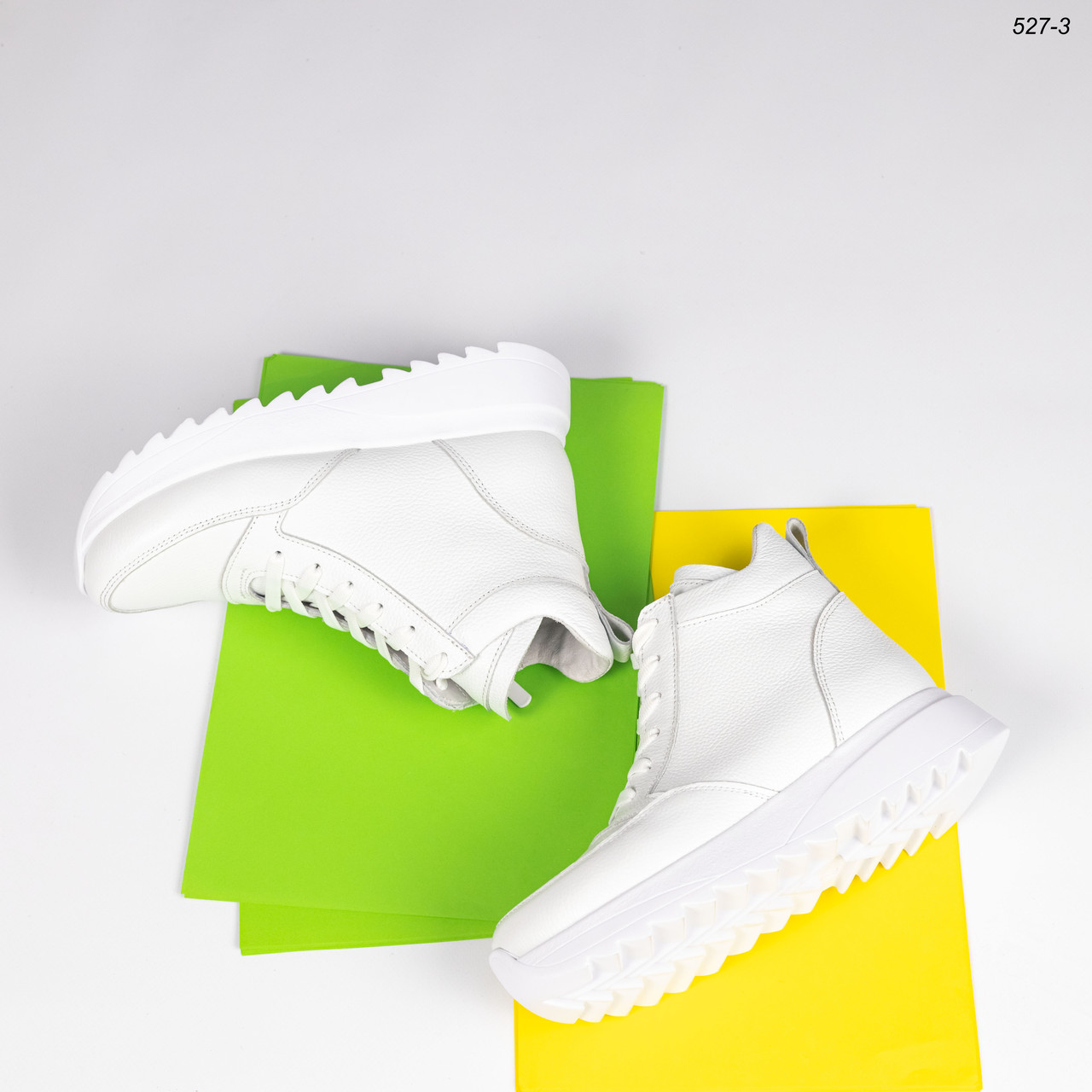 Білі шкіряні жіночі черевики зі шнурівкою та блискавкою  36-41, фото 1