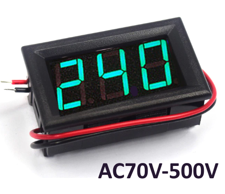Цифровий Вольтметр 220 В змінного струму AC 70-500 V зелений