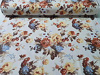 Тефлоновая ткань DUCK WELLAHOME принт КОРОЛЕВСКИЙ БУКЕТ - коричневый