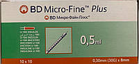 Micro-Fine Plus ВD 0,5 мл U-100 30G (0.3mm x 8mm)