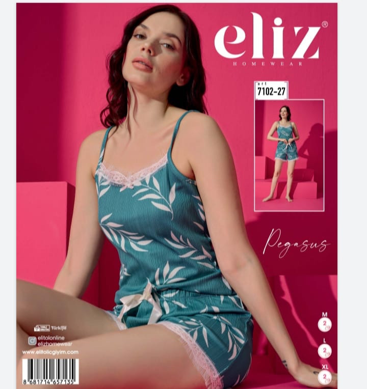 Жіноча піжама Eliz кольору морської хвилі: шорти та майка