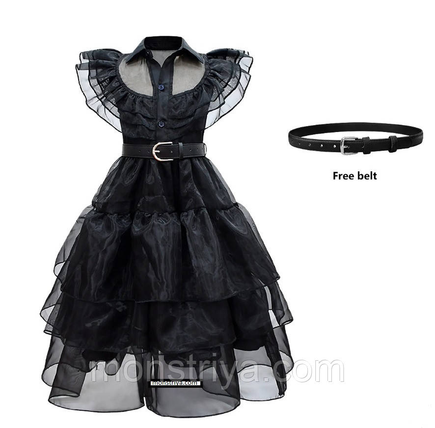 Карнавальне плаття на рост 140 см. Венсдей Адамс для дівчинки/Wednesday, фото 1