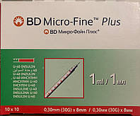 Micro-Fine Plus ВD 1 мл U-40 30G (0,30мм x 8 мм)