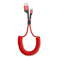 Кабель зарядный Baseus Fish Eye Spring Data USB to Type-C 2A 1м Red (CATSR-09)