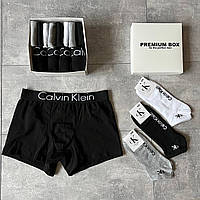 Мужской комплект нижнего белья Calvin Klein на подарок (4 шт трусов+8 пар носков)