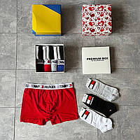 Брендовый мужской подарочный набор трусов и носков Tommy Hilfiger Томми Хилфигер