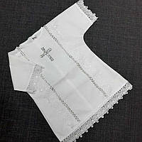 Распашонки для крещения Крестильная рубашка для крещения с кружевами Одежда крещение