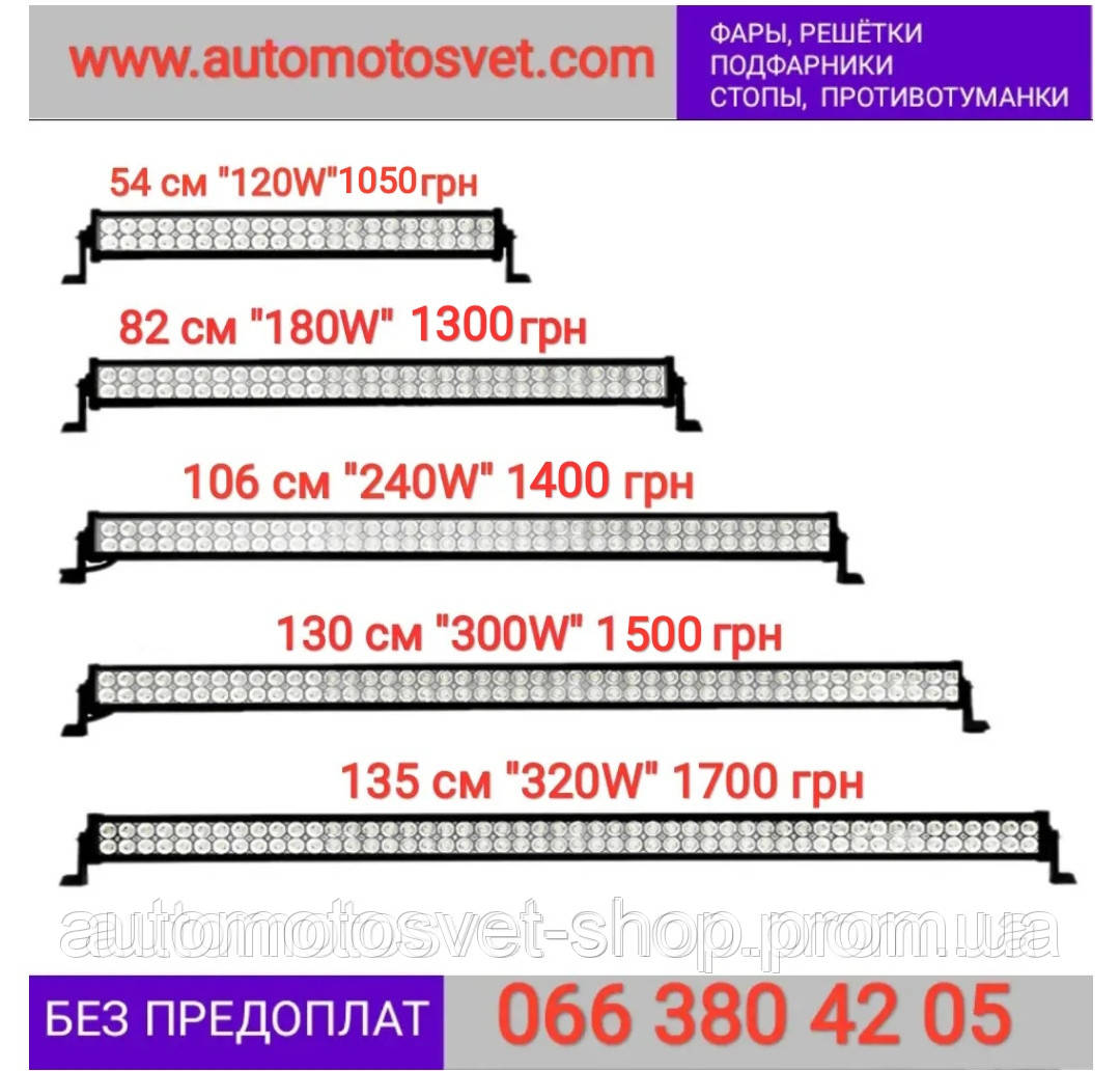 Балка 54см 120W универсальные фары оптика Нива светодиодная лед балка люстра off road светодиодные балки LED - фото 1 - id-p1785717656