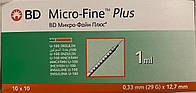 Micro-Fine Plus ВD 1мл U-100 29G (0,33мм х 12,7мм)