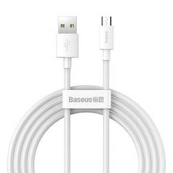 Кабель зарядный Micro USB Baseus USB Cable to microUSB 2.1A 1.5 м White (TZCAMZJ-02)