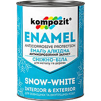 Эмаль алкидная снежно-белая Kompozit (2,8 кг). (Цвет: Белый глянцевый)