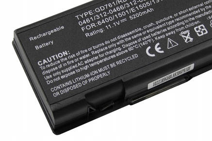 Акумулятор для DELL INSPIRON 6400 1501 E1505 GD761 M90 5200 mAh 58 Wh 11.1 V (під замовлення 14 днів), фото 2