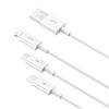 Кабель зарядний Baseus Superior Series 3 in 1 USB Type-C+micro USB+Lightning 3.5A 1.5м White (CAMLTYS-02), фото 5