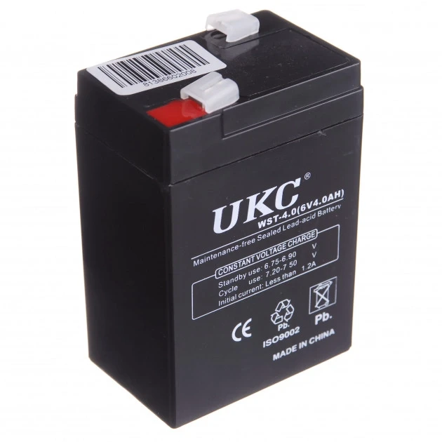 Акумулятор UKC 6v 4ah для ліхтарика та дитячого електромобіля