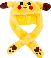Светящаяся шапка Pikachu Kingwin с двигающимися ушами, Желтая BK322-01