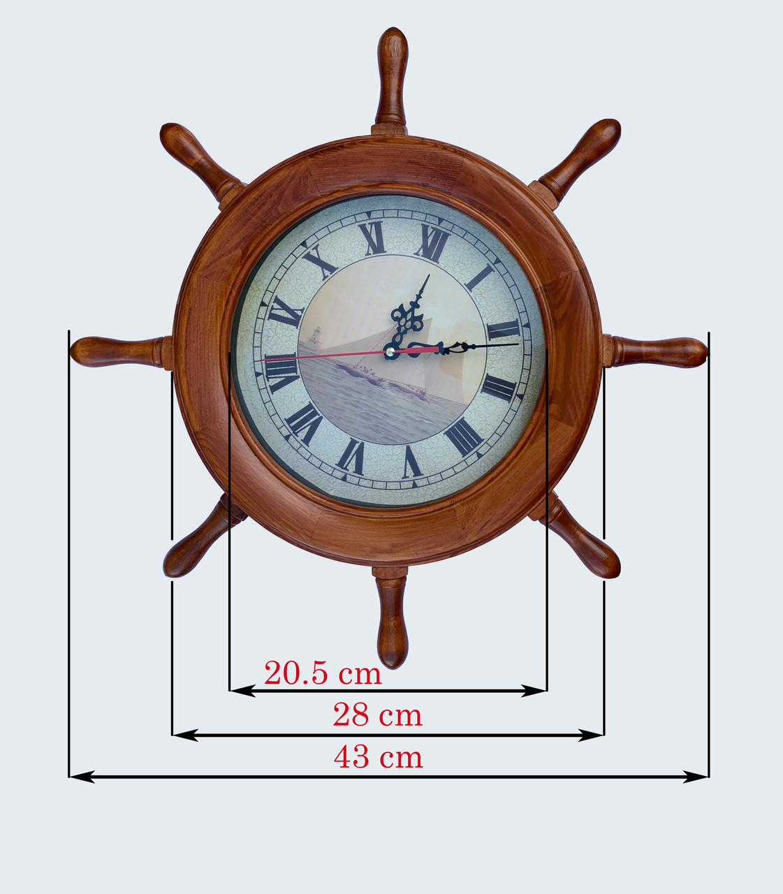 Годинник настінний, дерево Штурвал 43*43*5 см (1403-20 A)