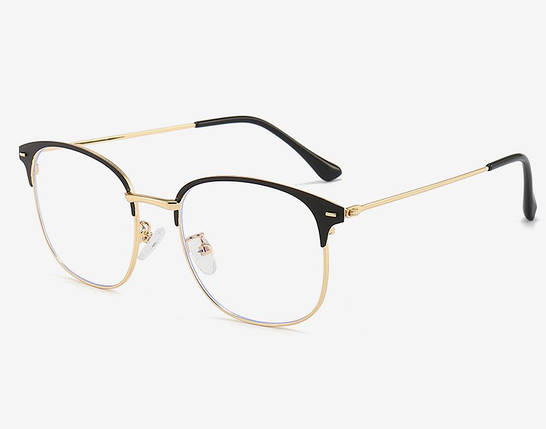 Окуляри для роботи за комп'ютером Еліт у золотій оправі з чохлом, фото 1