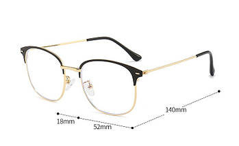 Окуляри для роботи за комп'ютером Еліт у золотій оправі з чохлом, фото 4