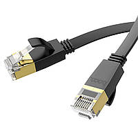 Кабель HOCO US07 General pure copper flat network cable(L=1M) Black